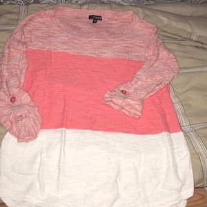 Pink white sweater small express Valentine’s Day